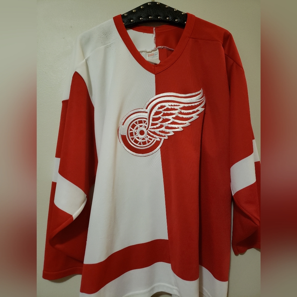 Vintage Detroit Redwings Home Away Split Jersey CCM Maska 90s Mens Large Rare